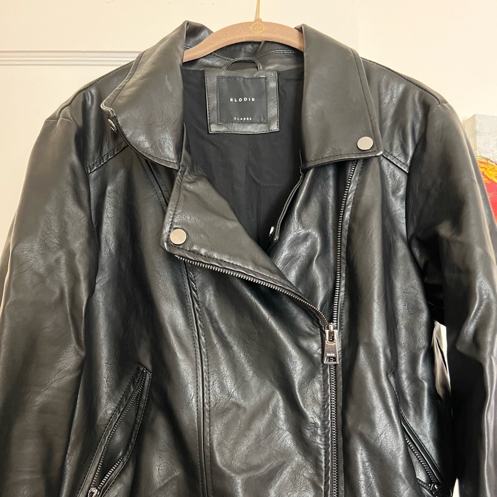 Elodie X-Large Faux Moto Leather Jacket